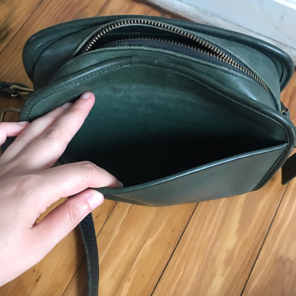 Green Vintage Coach Cross Body Purse